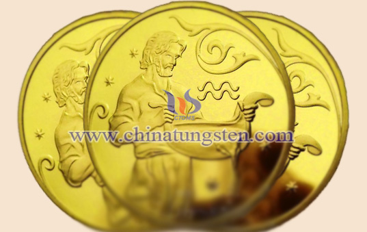 Aquarius tungsten gold-plated coin
