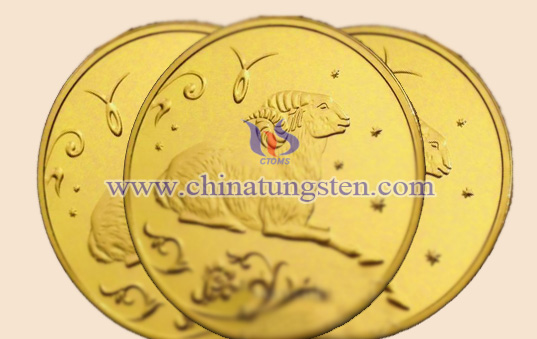 Arise tungsten gold-plated coin