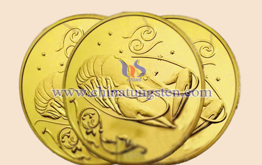 Cancer tungsten gold-plated coin