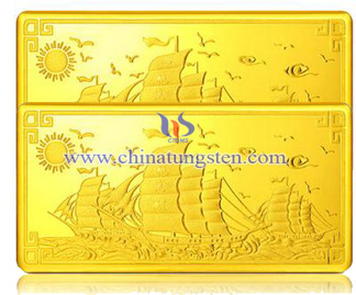 gold-plated tungsten brick for National Day