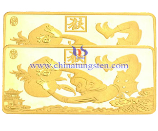 gold-plated tungsten block for birthday celebration