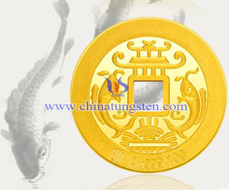gold-plated tungsten coin for adult ceremony