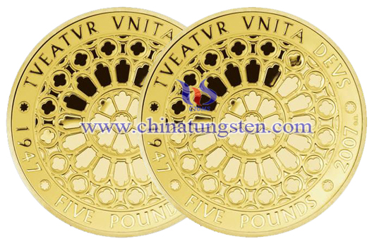 gold-plated tungsten coin for diamond wedding anniversary