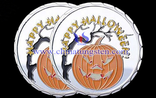 tungsten gold-plated coin for Halloween