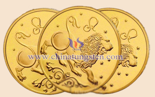 Leo tungsten gold-plated coin