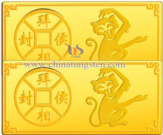 Monkey tungsten gold plated bar