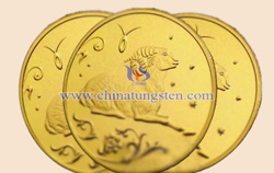 plaqué tungstène alliage d'or pièces de monnaie pour douze constellation
