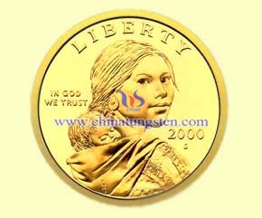 tungsten gold coin for art festival