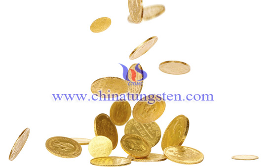 moneta d'oro del tungsteno per società quotata anniversario