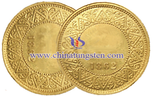 tungsten gold coin for hospital anniversary