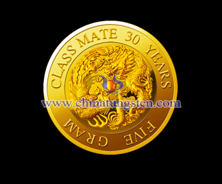 tungsteno moneta commemorativa d'oro per il partito compagno di classe