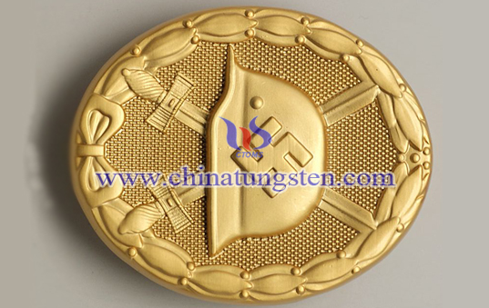 tungsten gold plated badge for club member