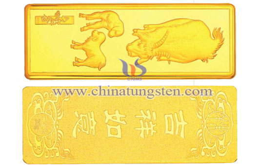 tungsten gold plated brick for gold store