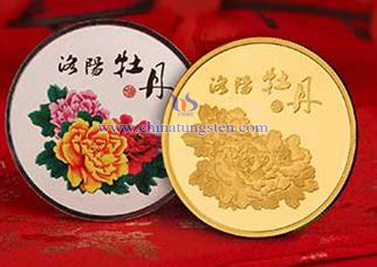 tungsten gold plated coin for bank VIP