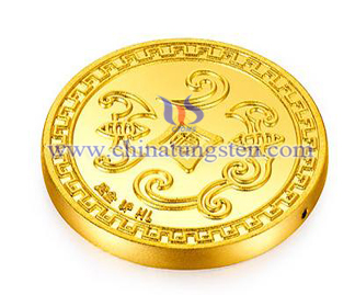 tungsten gold plated coin for bank annual meeting