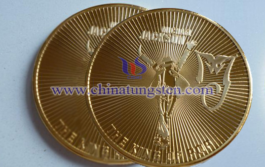 tungsten gold-plated coin for concert