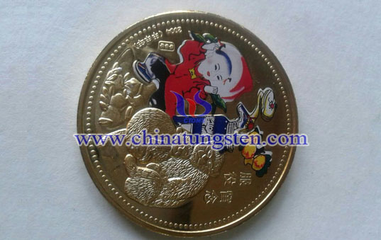 tungsten gold plated coin for enlisting commemoration