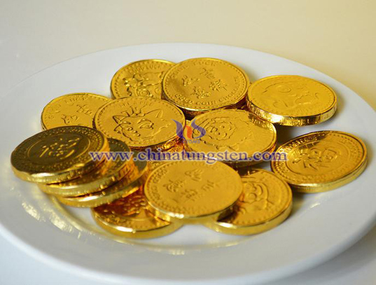 tungsten gold plated coin for financial securities
