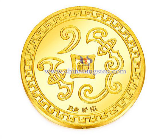 tungsten gold plated coin for financial securities